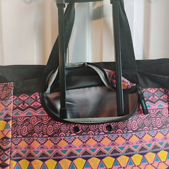 Pink and Yellow Travel Bag with Vibrant Pattern - Picture 5 of 8